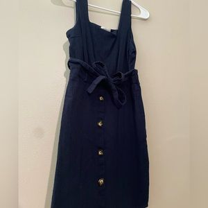 Navy shirt linen dress